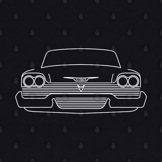 Plymouth Fury outline graphic (white) by soitwouldseem